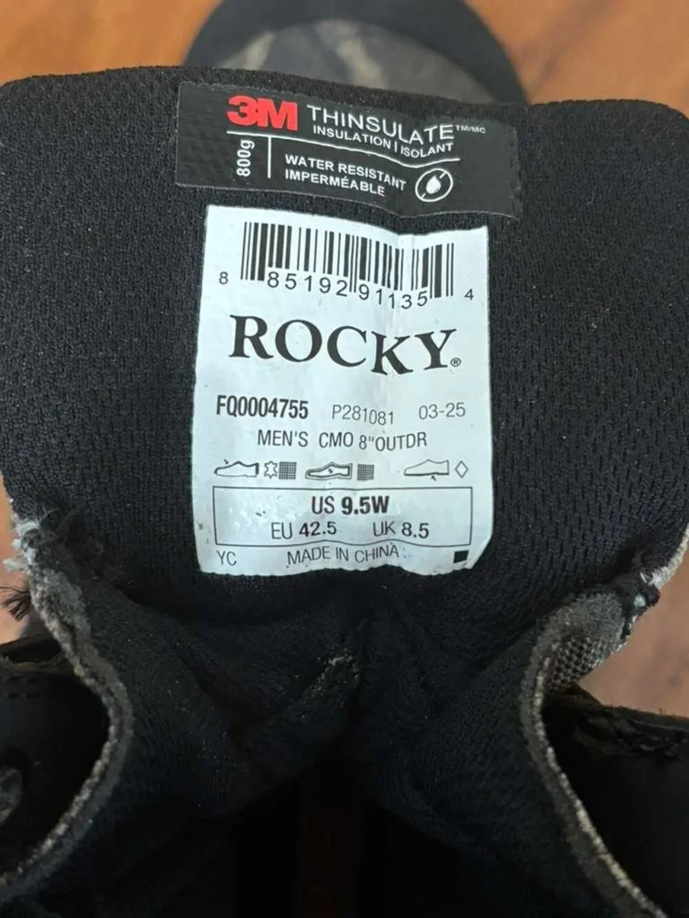ROCKY Core Waterproof 800G Insulated Outdoor Boot FQ0004753 for Cold Weather Siz